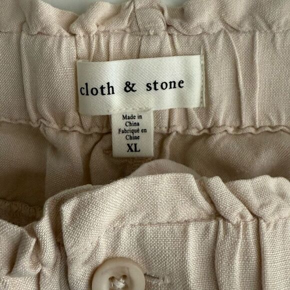 Anthropologie Cloth & Stone Linen Blend Wide Leg Cropped Pants - NWT - Women’s U - Picture 6 of 8